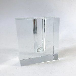 Tizo Design Clear Crystal Glass Rectangular Bud Vase